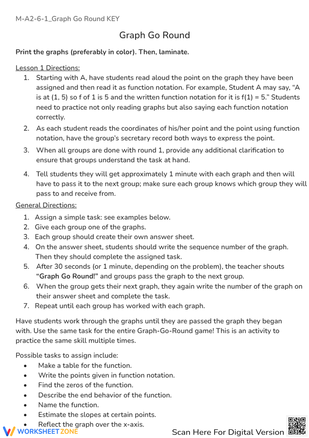 Graph Go Round Math Activity - Page 1