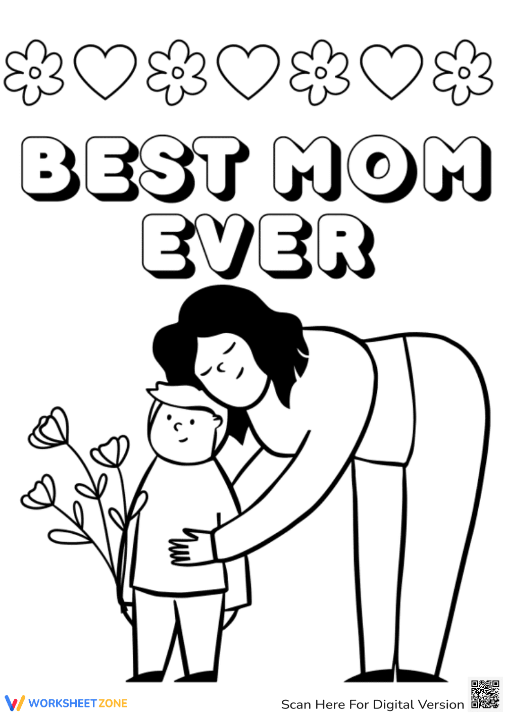 Best Mom Ever Coloring Pages - Page 1