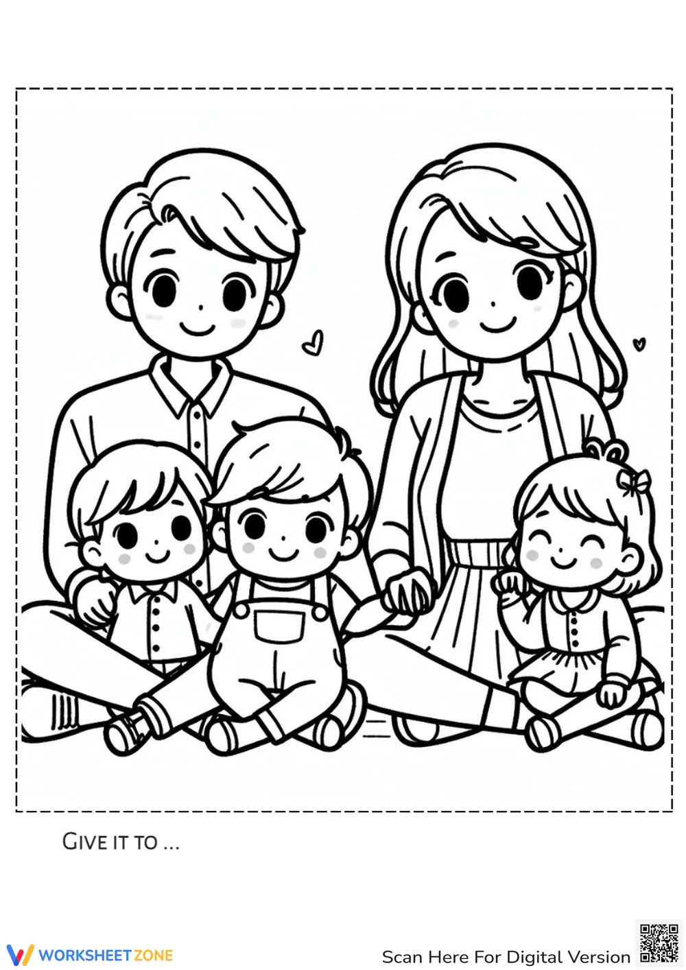 Creative Family Coloring Page - Page 1