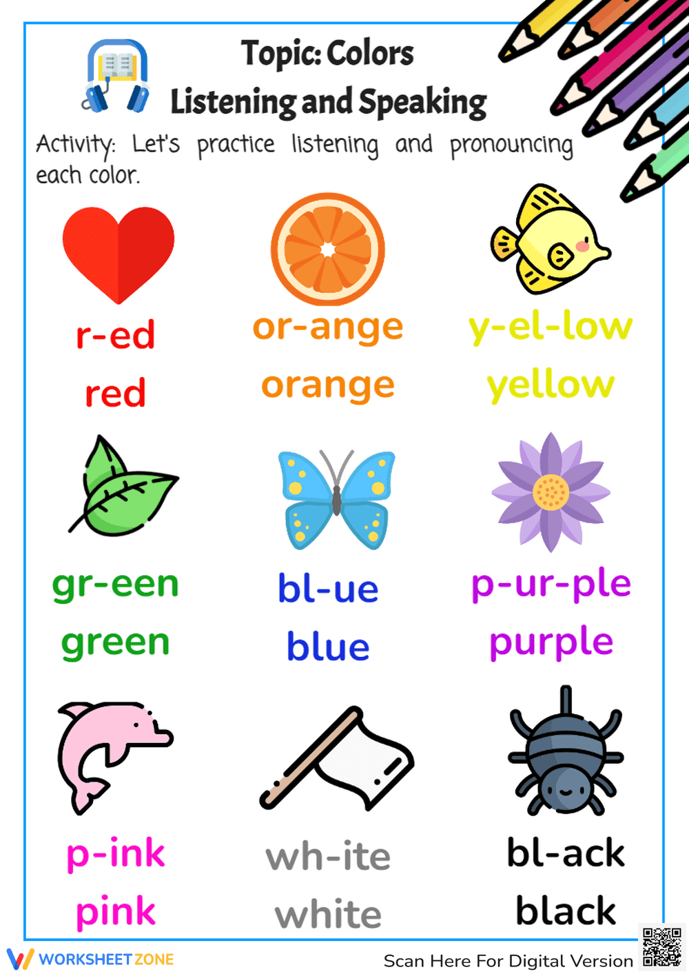 Colors - Listening and Speaking - Page 1