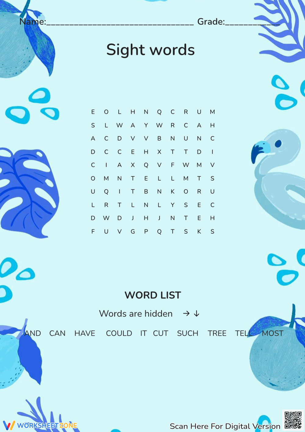 Sight words - Page 1