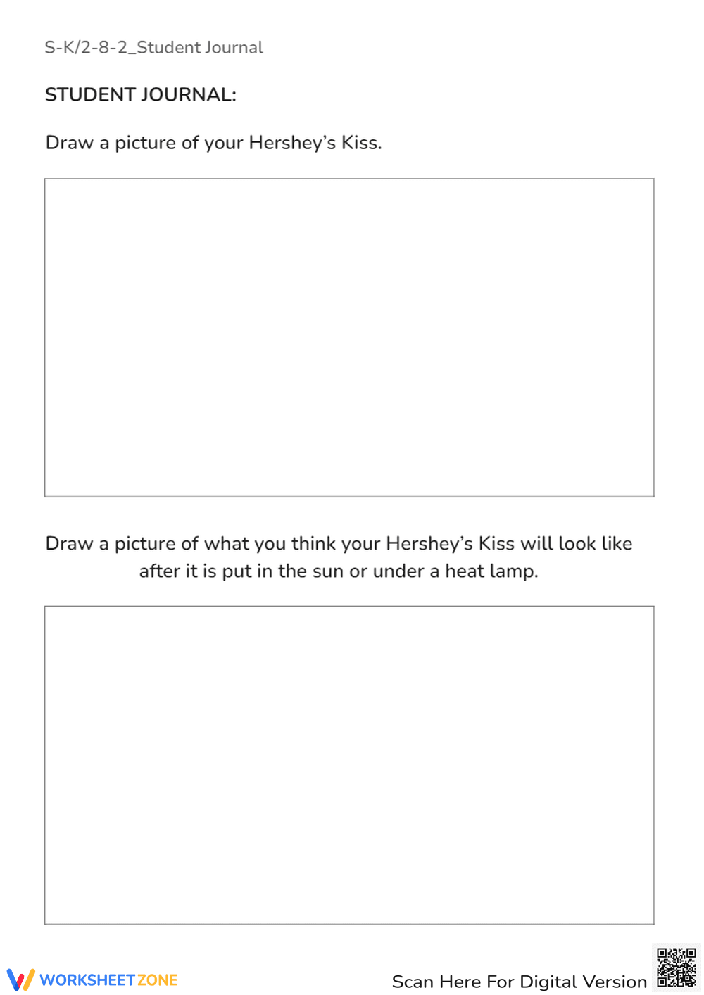 Hershey's Kiss Drawing Prompt - K-2 Creative Student Journal - Page 1