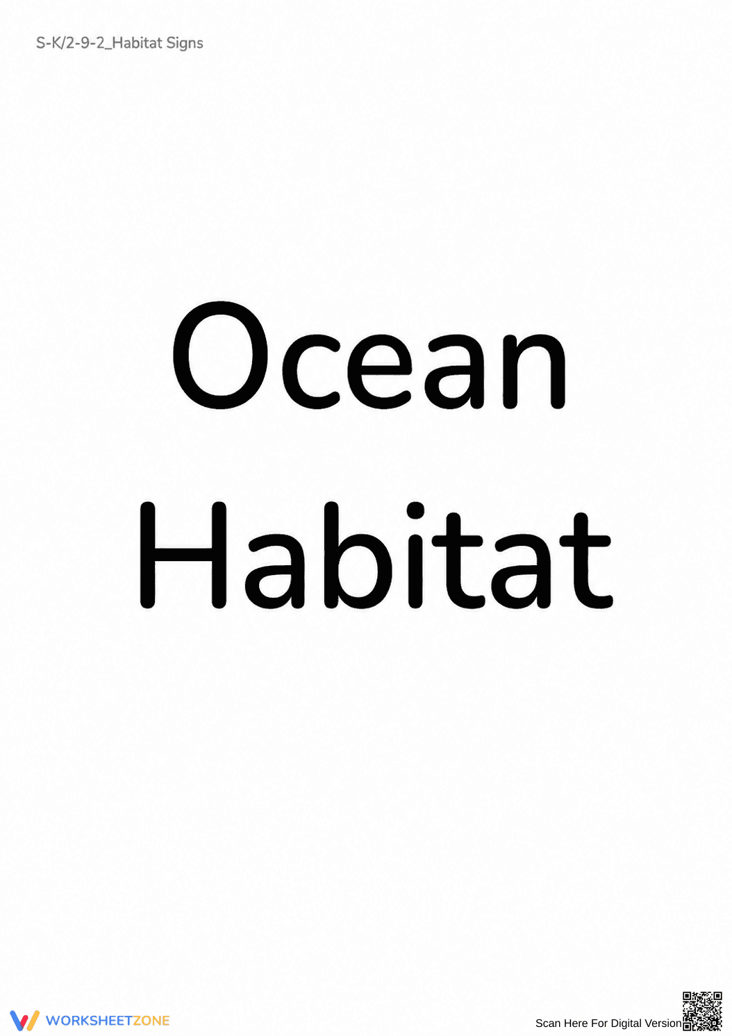 Ocean Habitat Essential Sign | Grade 1 Science Ready - Page 1