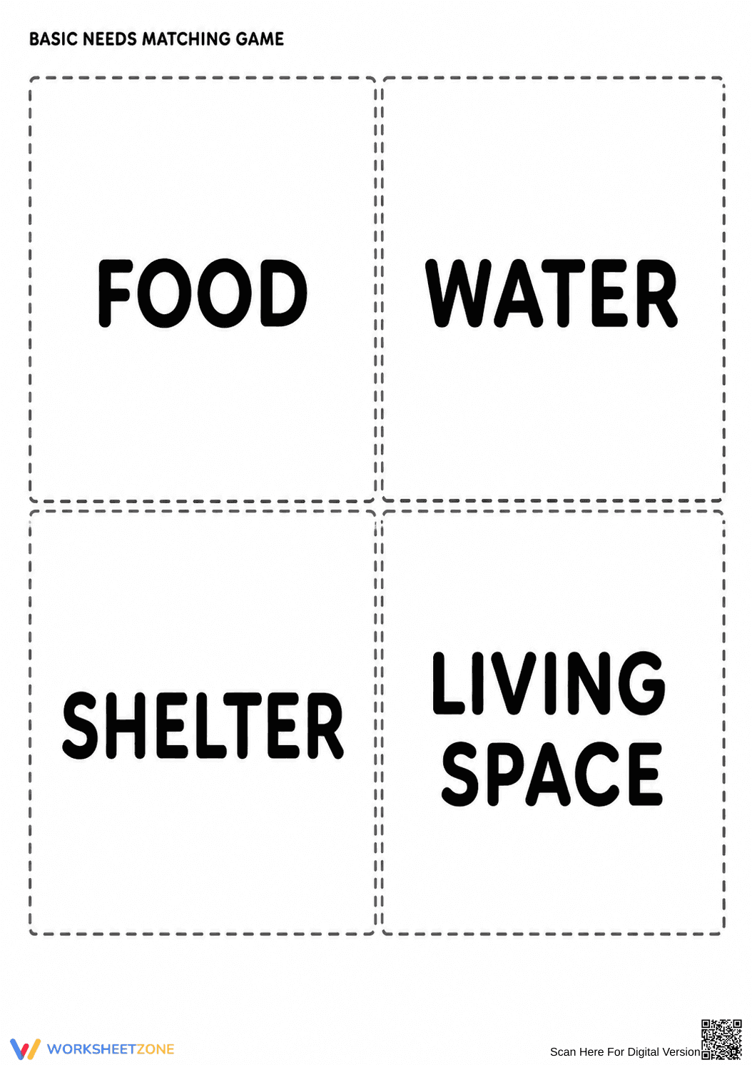 Grade 1 Basic Needs — Printable No-Prep Worksheet - Page 1
