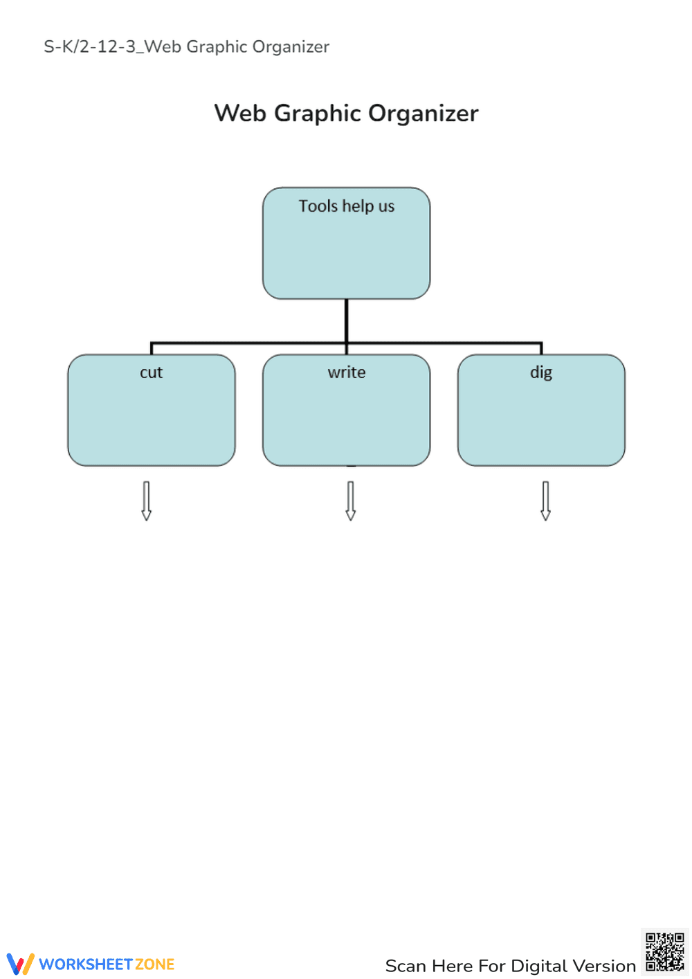 Tools That Help Us! K-2 Graphic Organizer Worksheet - Page 1