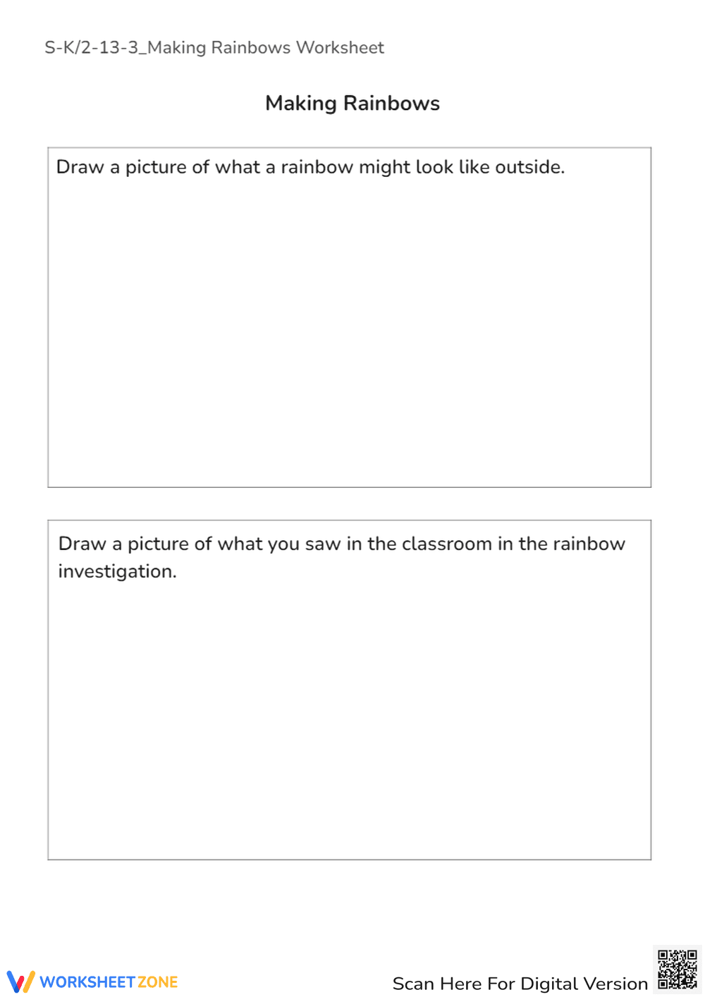 Making Rainbows Drawing Prompts - K-1 Science Activity - Page 1