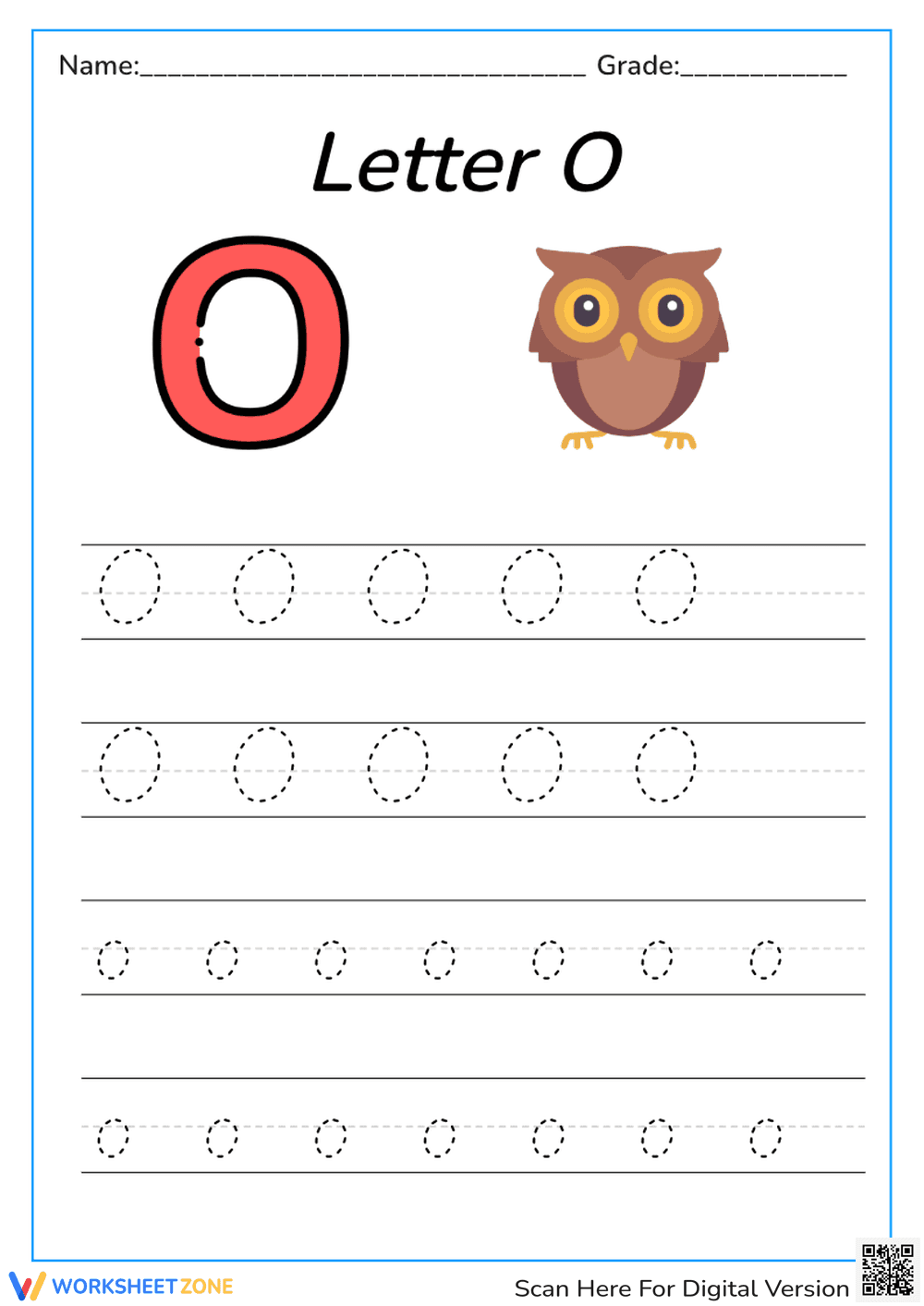 Letter O Tracing Worksheet | Essential Grade K Printable - Page 1