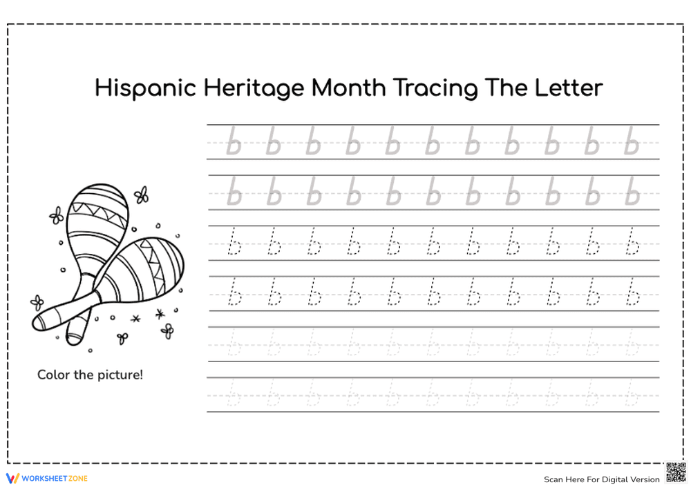 Hispanic Heritage Month: Tracing Letters - Page 1