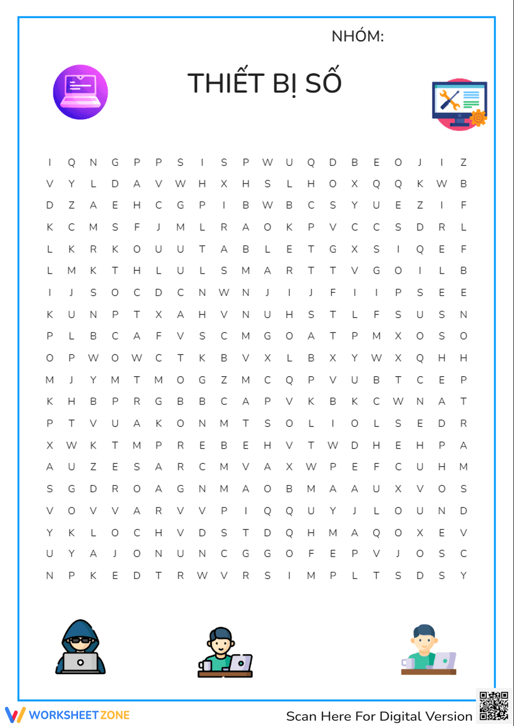Digital Devices Word Search | Grade 10 Essential - Page 1