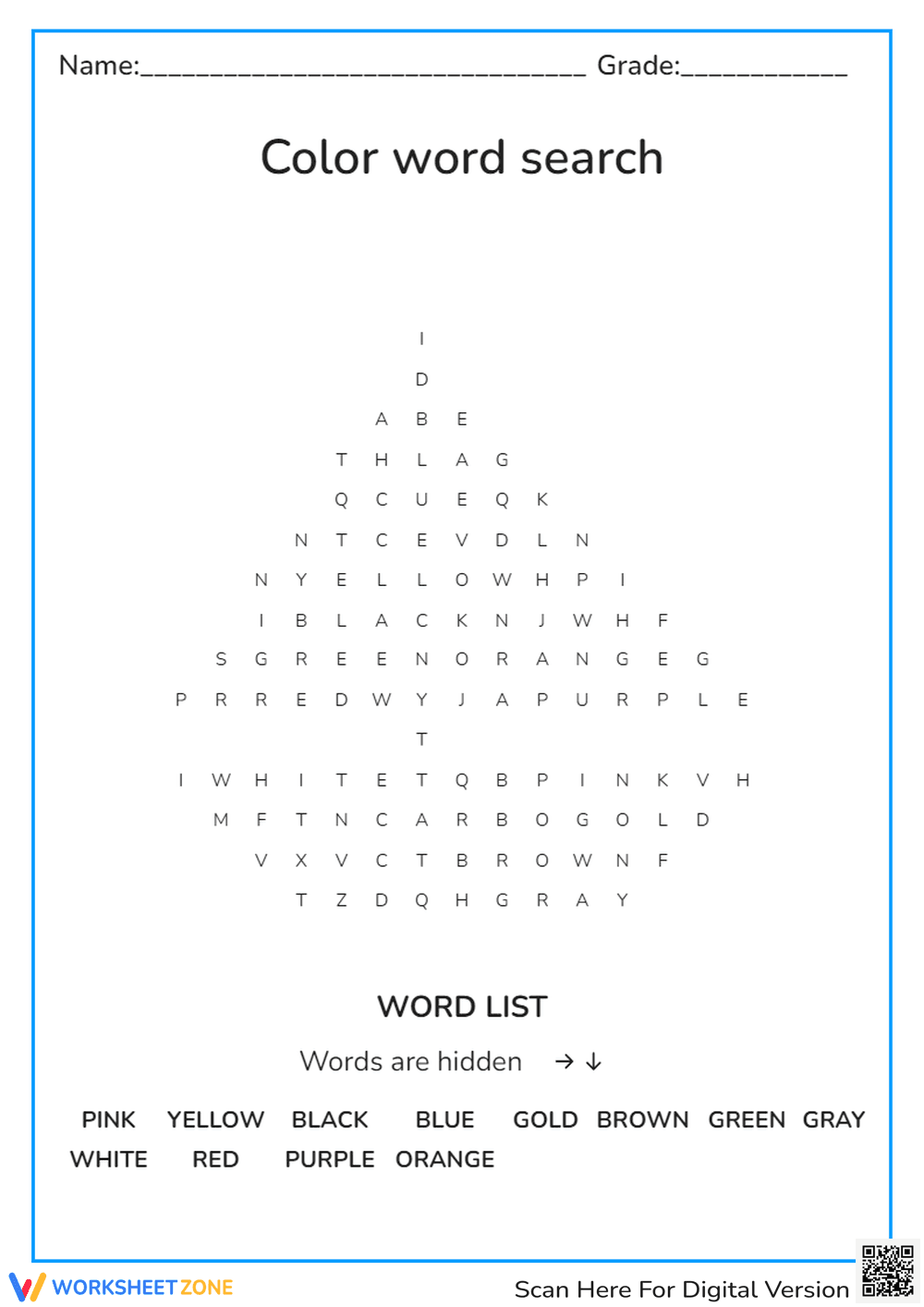 Color word search - Page 1
