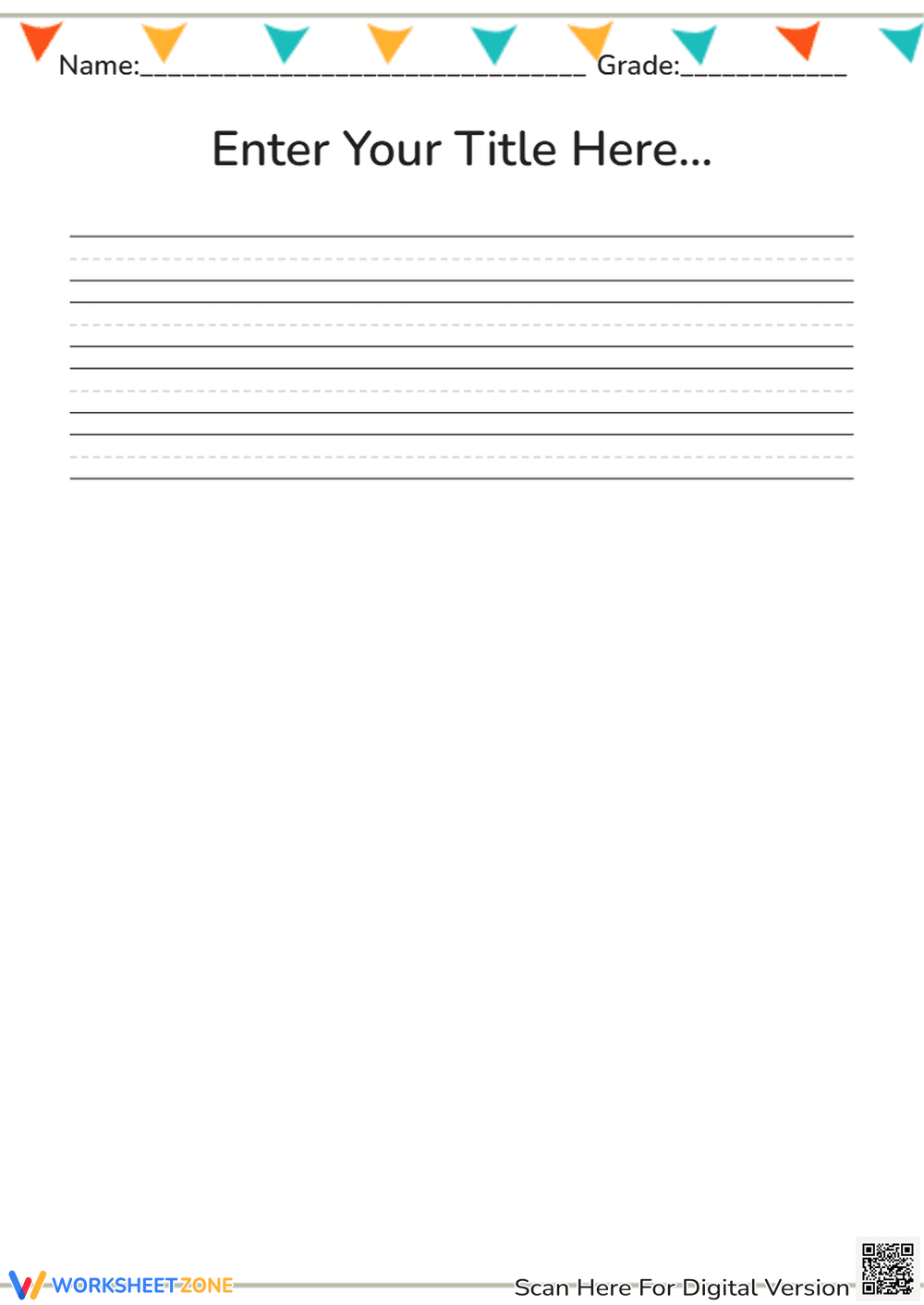 Grade 1 Handwriting — Printable No-Prep Worksheet - Page 1
