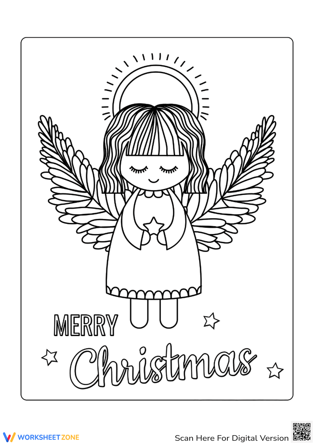 Christmas Angel Coloring Page | Grade 10-11 Essential - Page 1