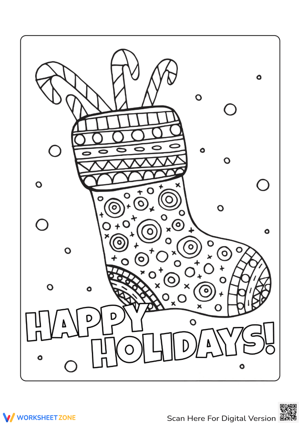 Festive Stocking Coloring Page | Essential Grade 11-12 Art - Page 1