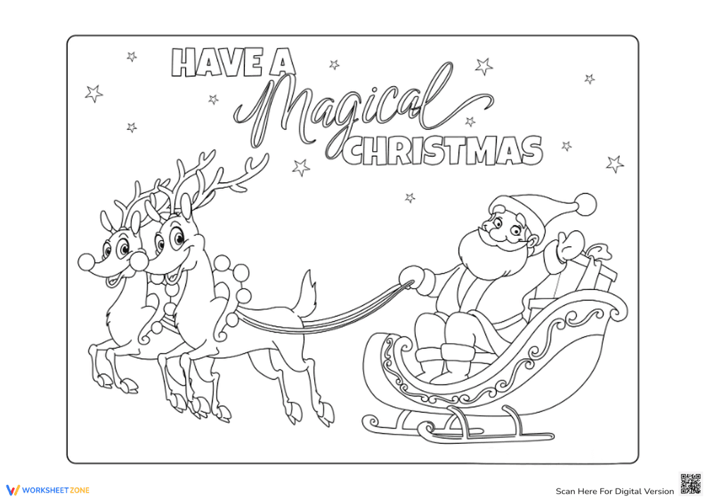 Magical Santa Coloring Page - Page 1