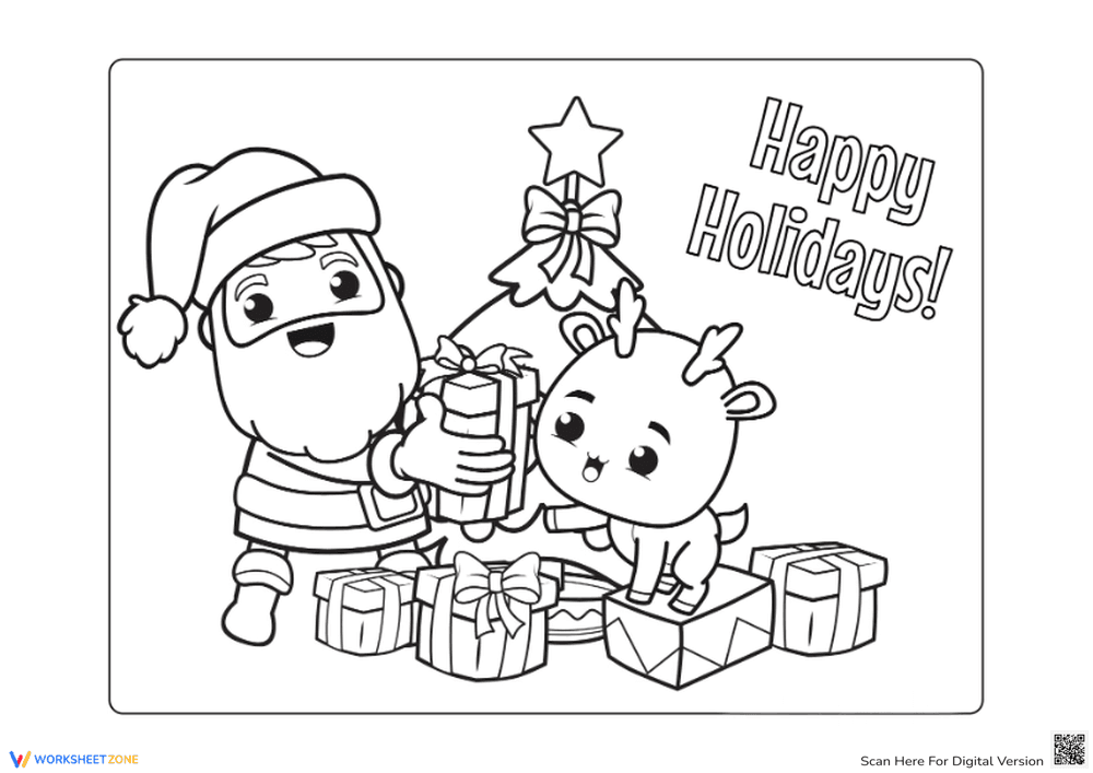 Grade K Reindeer Coloring — Printable No-Prep Worksheet - Page 1