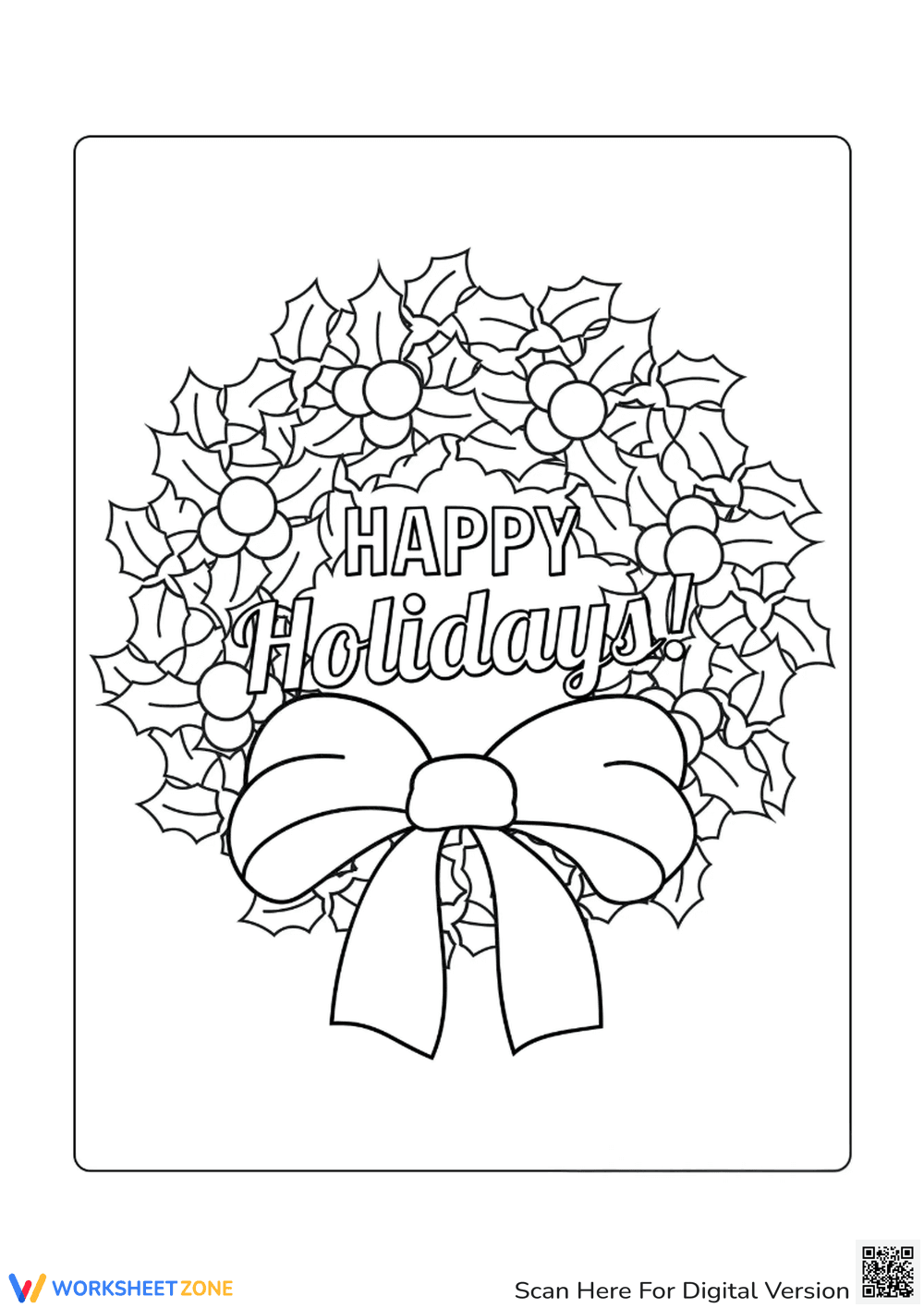 Christmas Wreath Coloring Page | Essential Grade 4-5 - Page 1