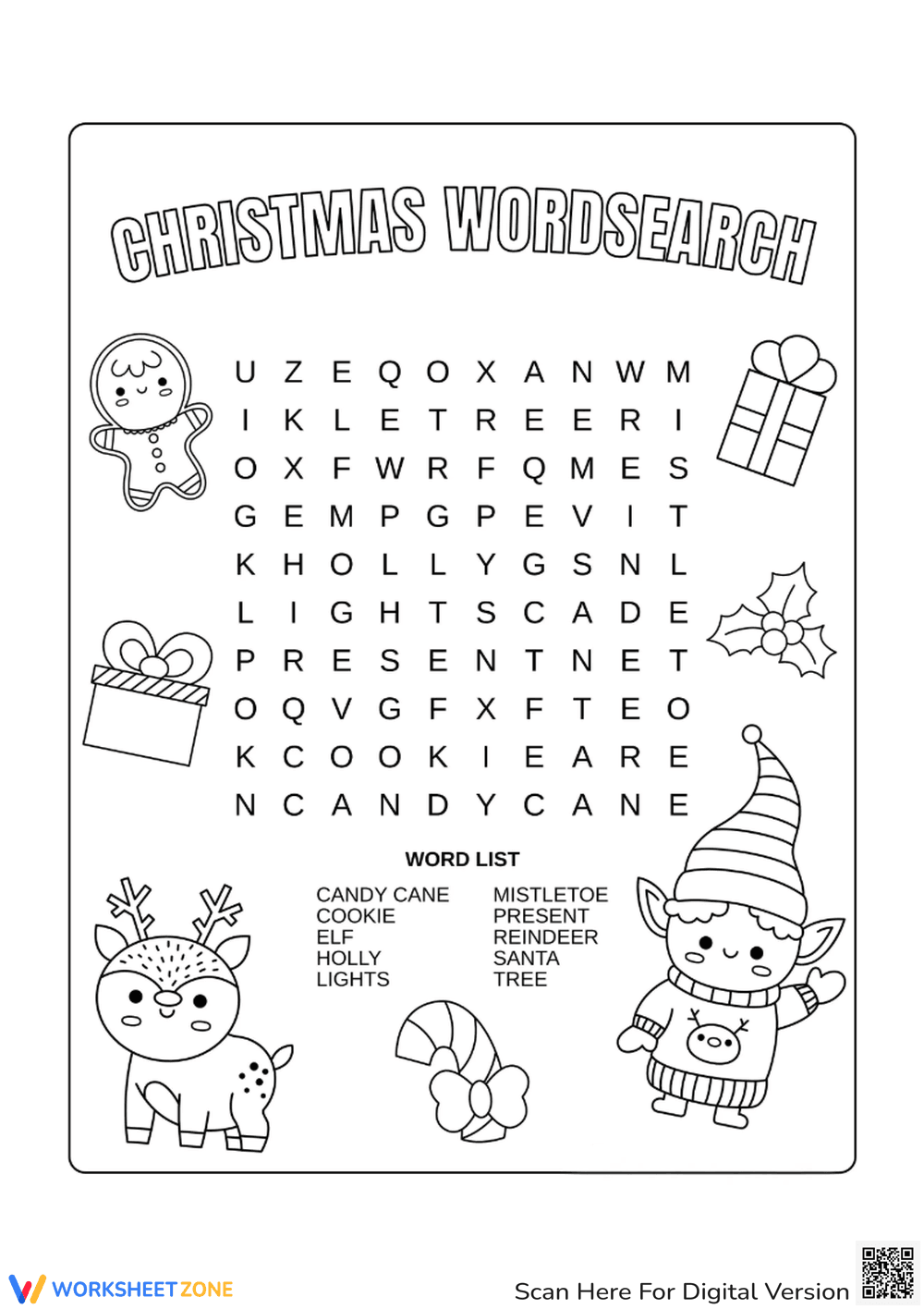 Christmas Elf Word Search | Grade 4-5 Essential - Page 1