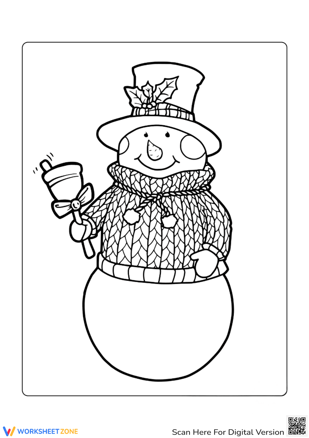 Festive Snowman Coloring Page - Winter Fun for Kids! - Page 1