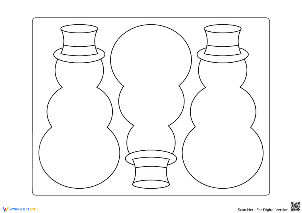 Printable Snowman Outlines for Crafts | Grade 3-4 Art - Page 1