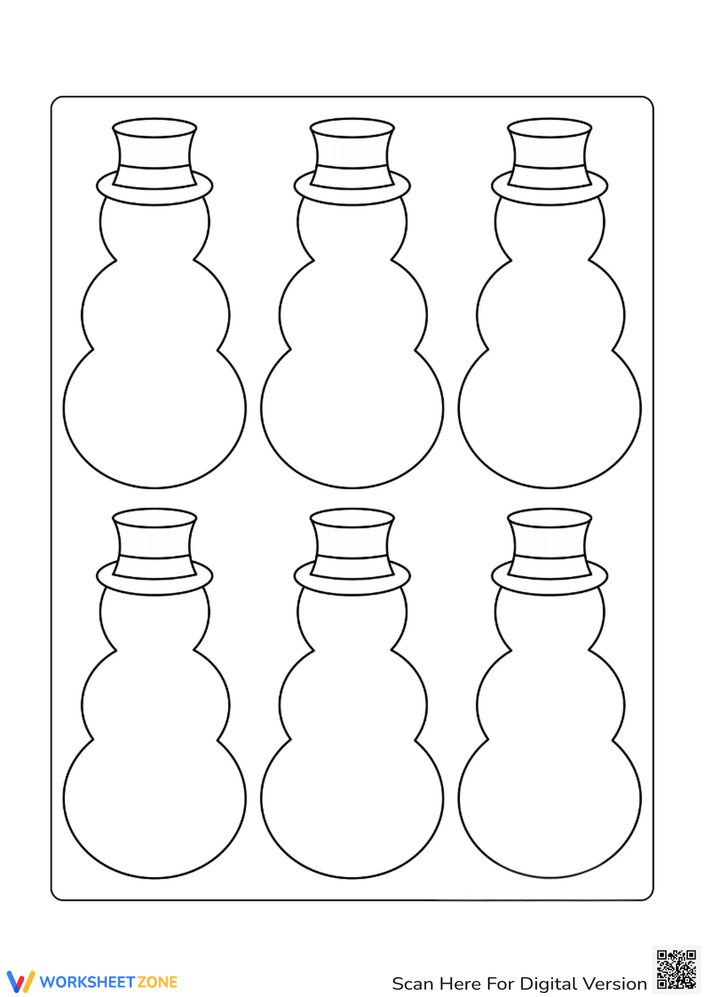 Printable Snowman Templates | Grade 1-2 Fine Art - Page 1