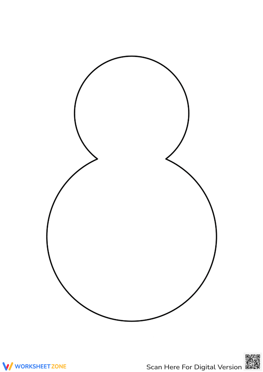 Easy Snowman Outline for Kids - Page 1