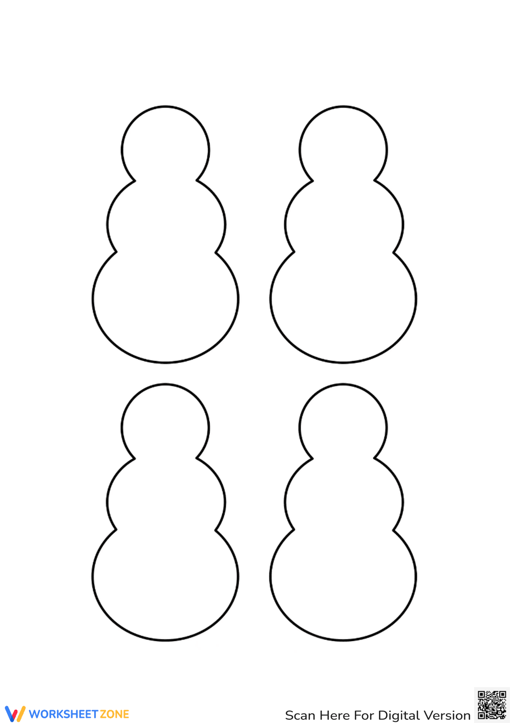 Snowman Outlines: Winter Crafts for Kids - Coloring Fun! - Page 1