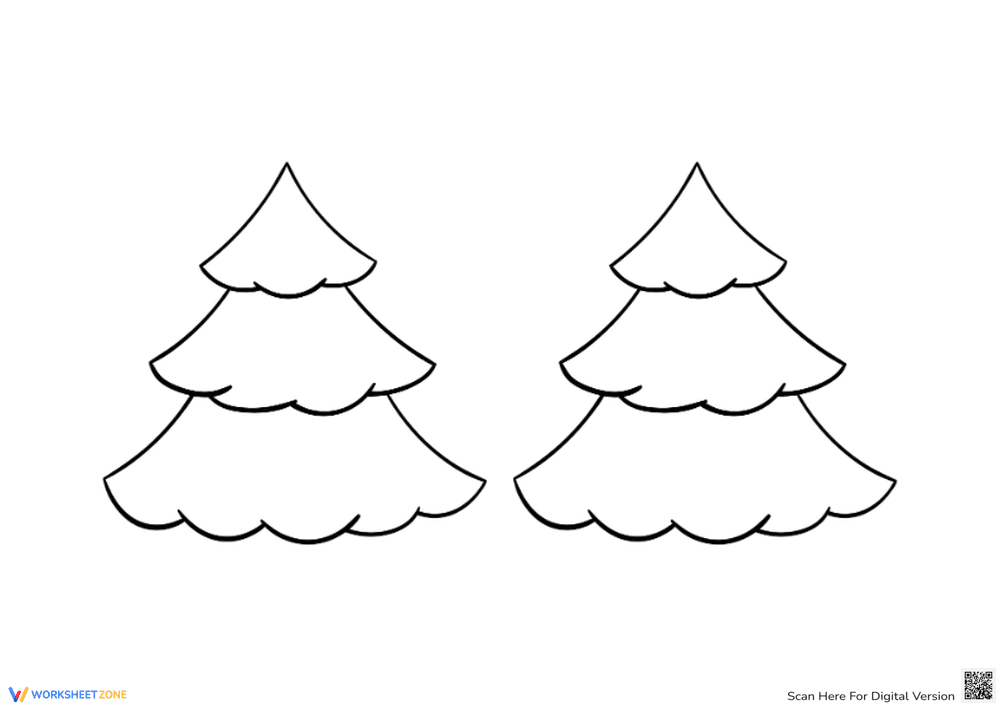Holiday Pine Tree Matching - Visual Skills Worksheet - Page 1