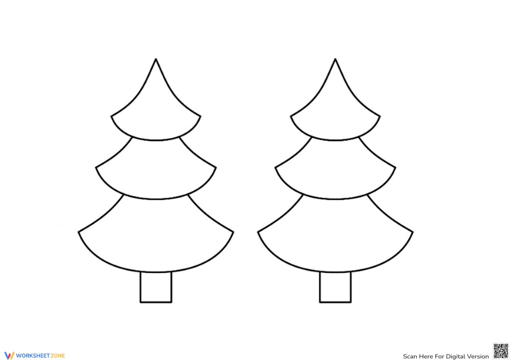Tiered Christmas Tree Coloring Pages - Festive Fun! - Page 1