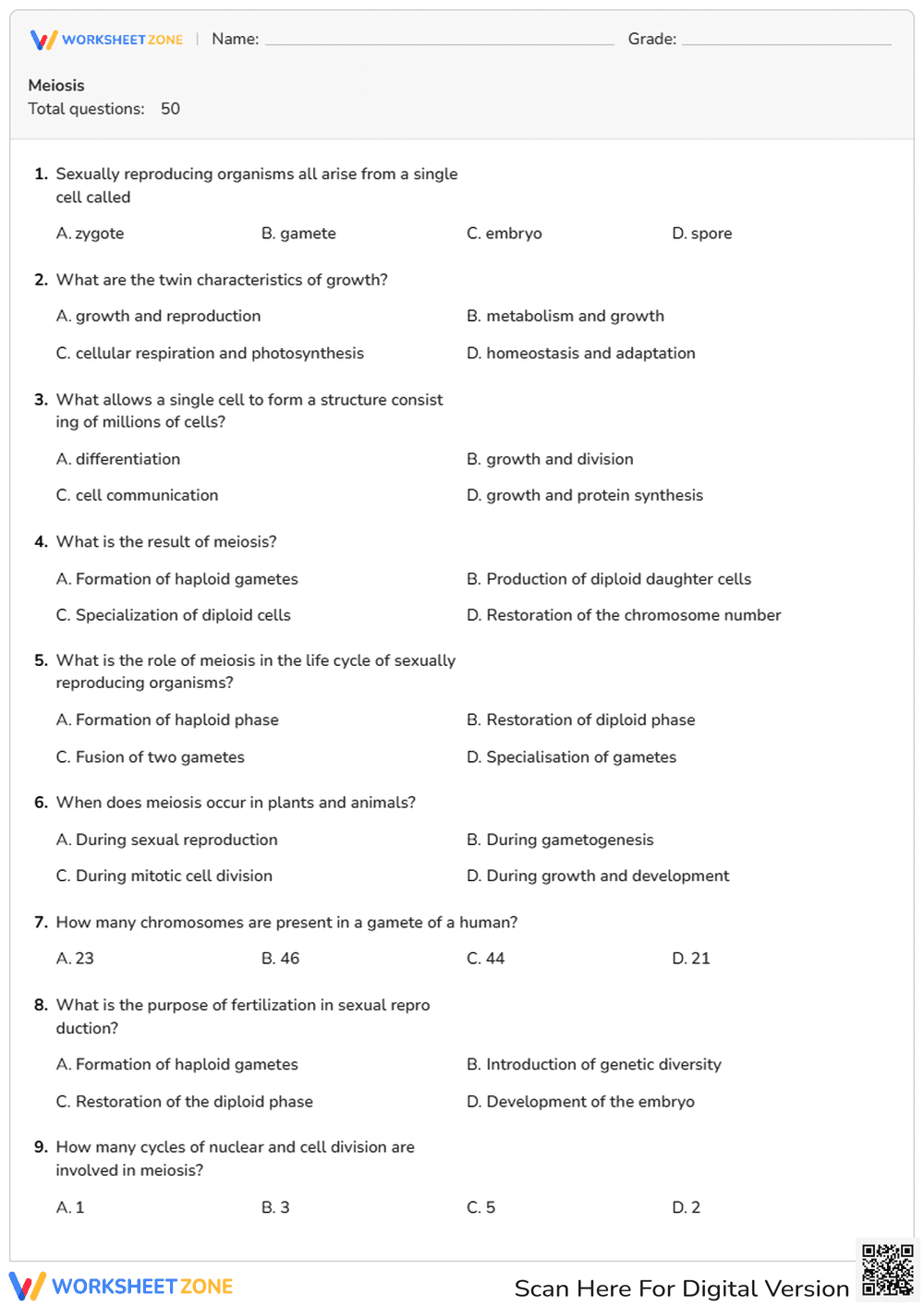 Meiosis - Page 1