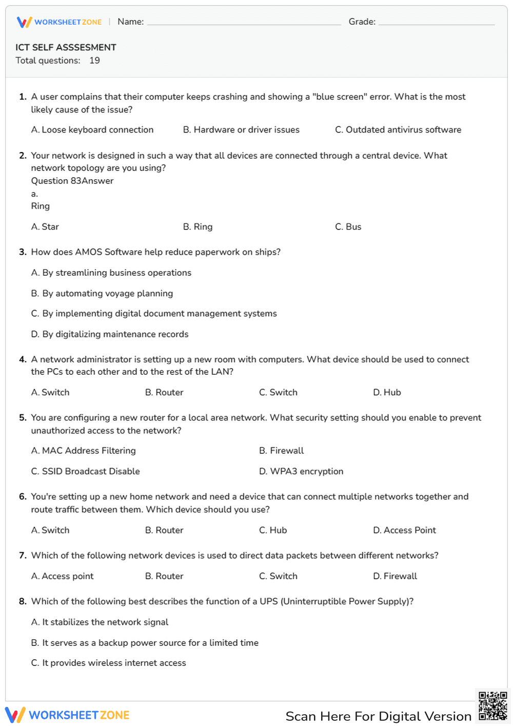 HS-PS4-2 Worksheet: ICT Self-Assessment — College Aligned - Page 1