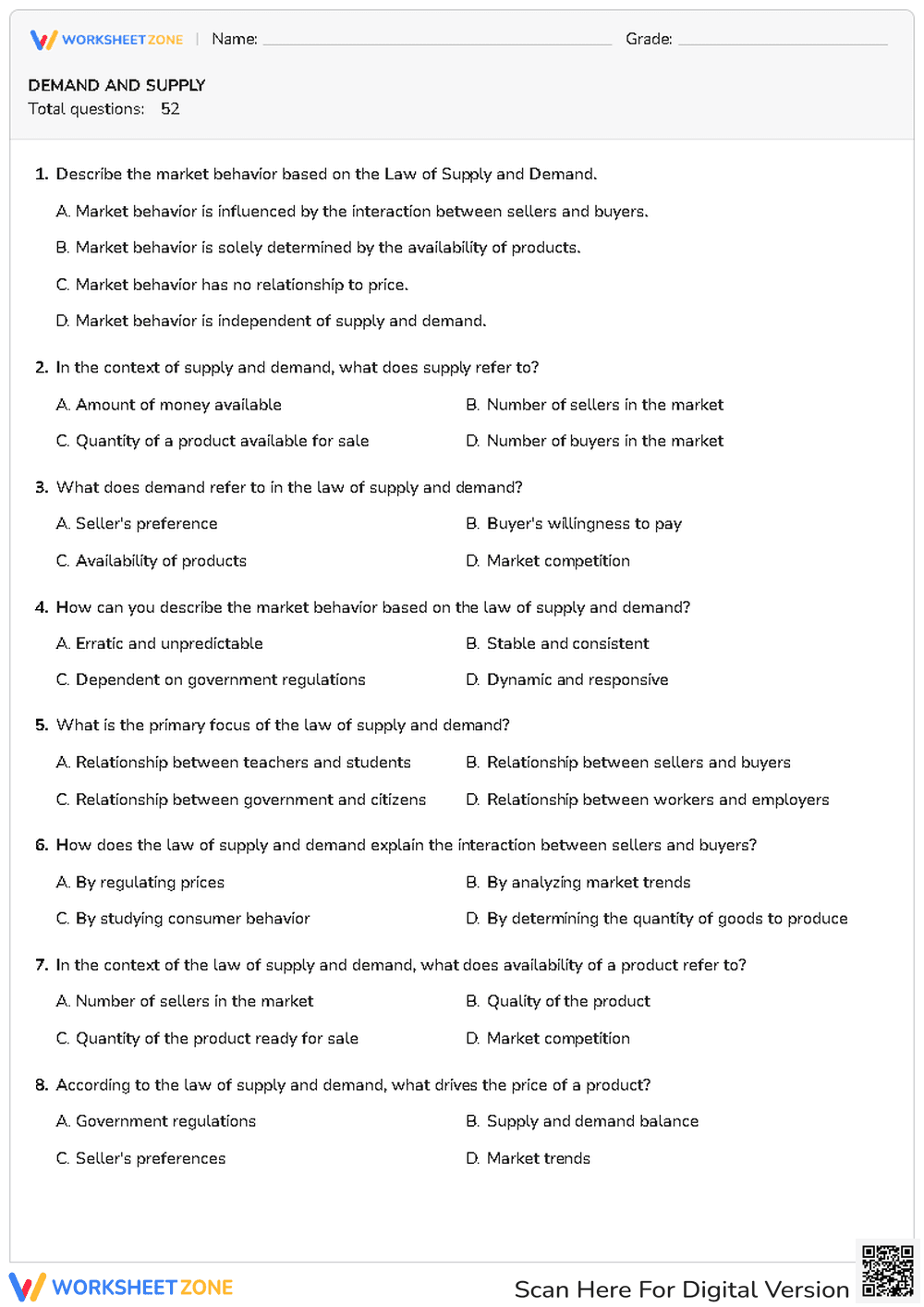 DEMAND AND SUPPLY - Page 1