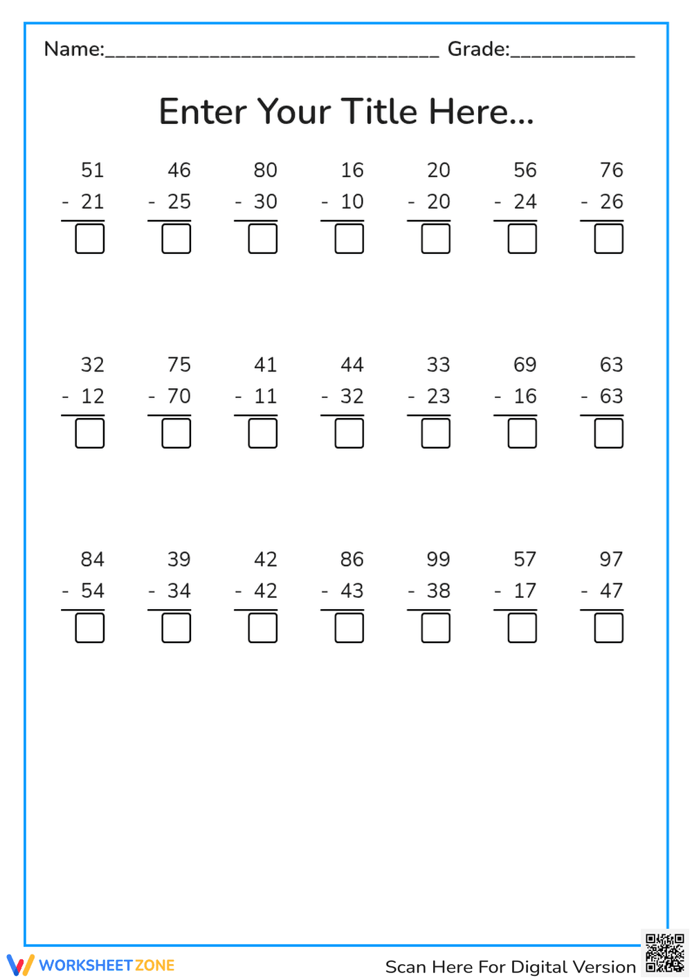 Subtraction - Page 1