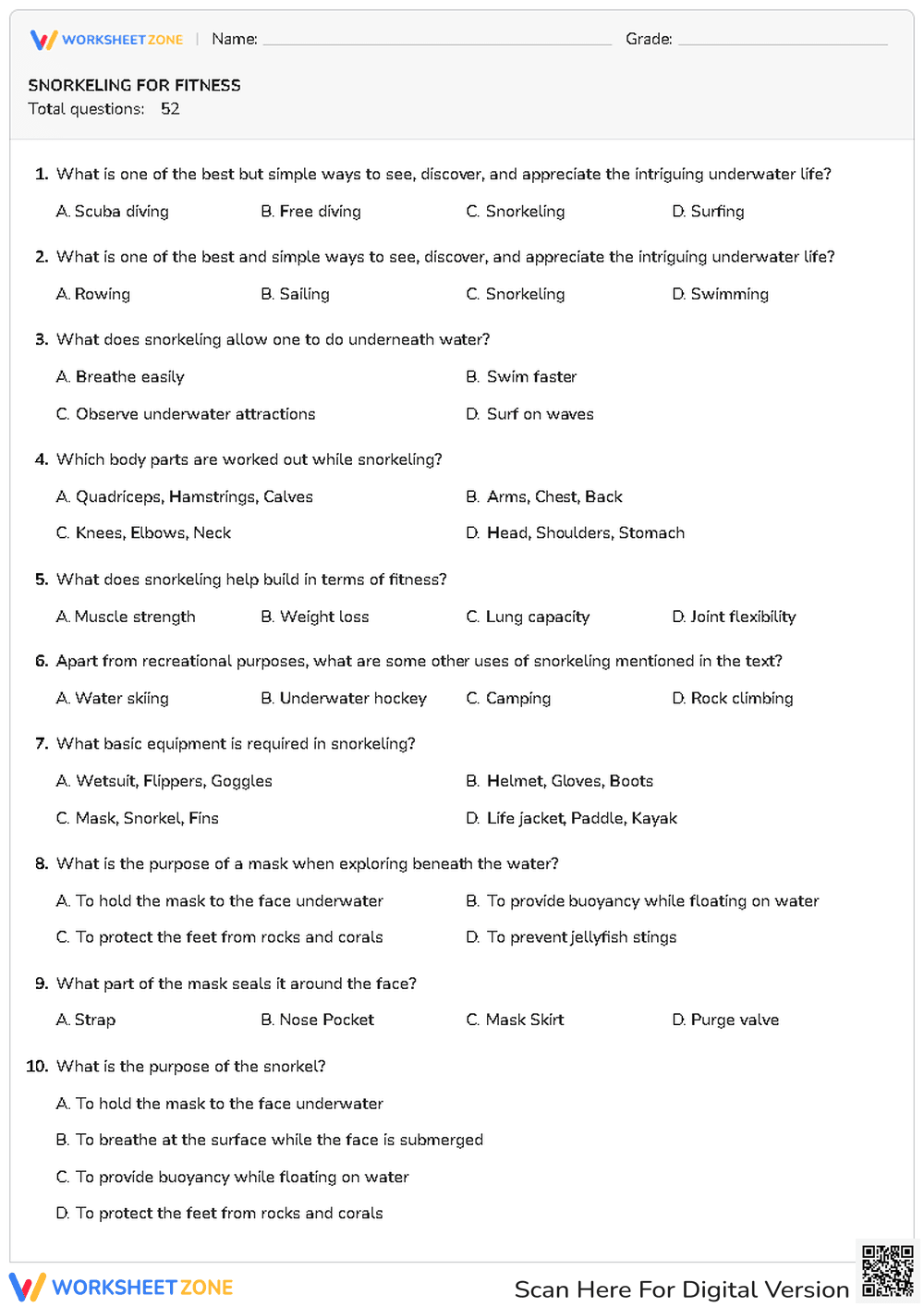 SNORKELING FOR FITNESS - Page 1