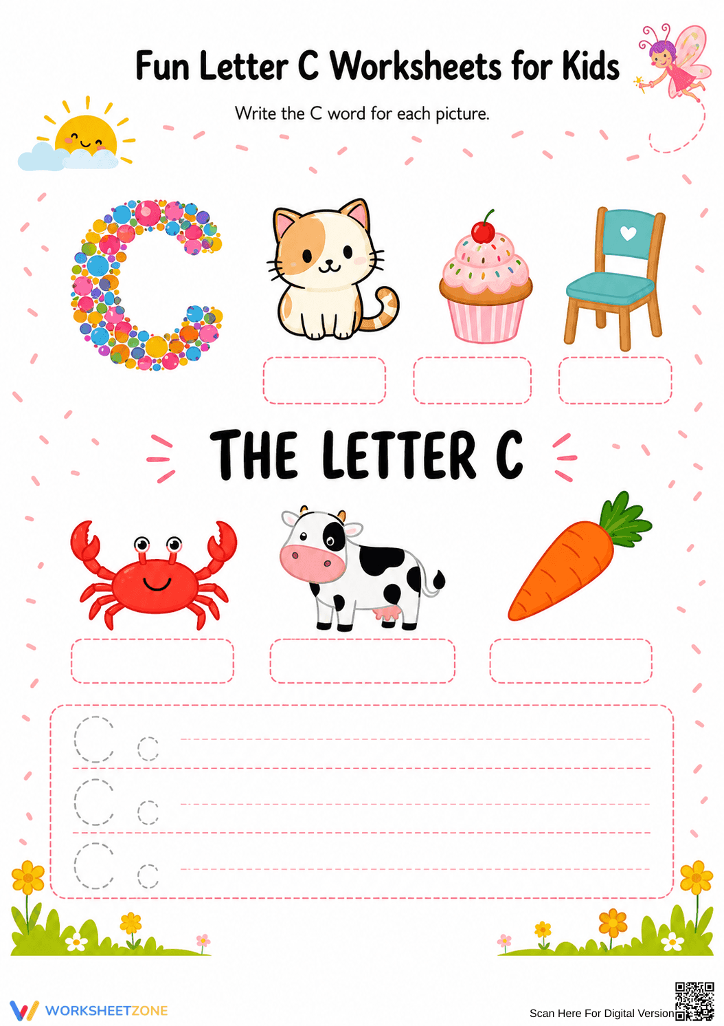 Printable Letter C Worksheet | Grade 1 ELA - Page 1