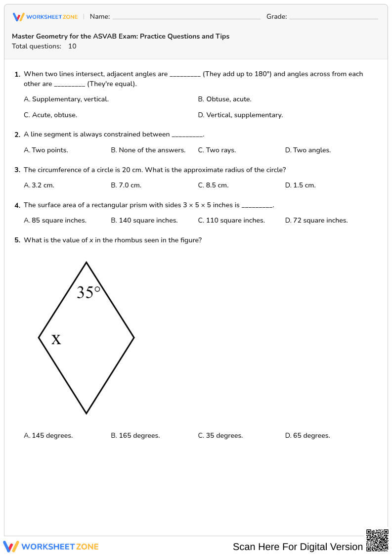 Master Geometry for the ASVAB Exam: Practice Questions and Tips - Page 1