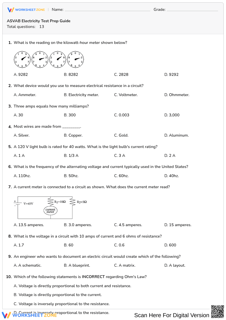ASVAB Electricity Test Prep Guide - Page 1