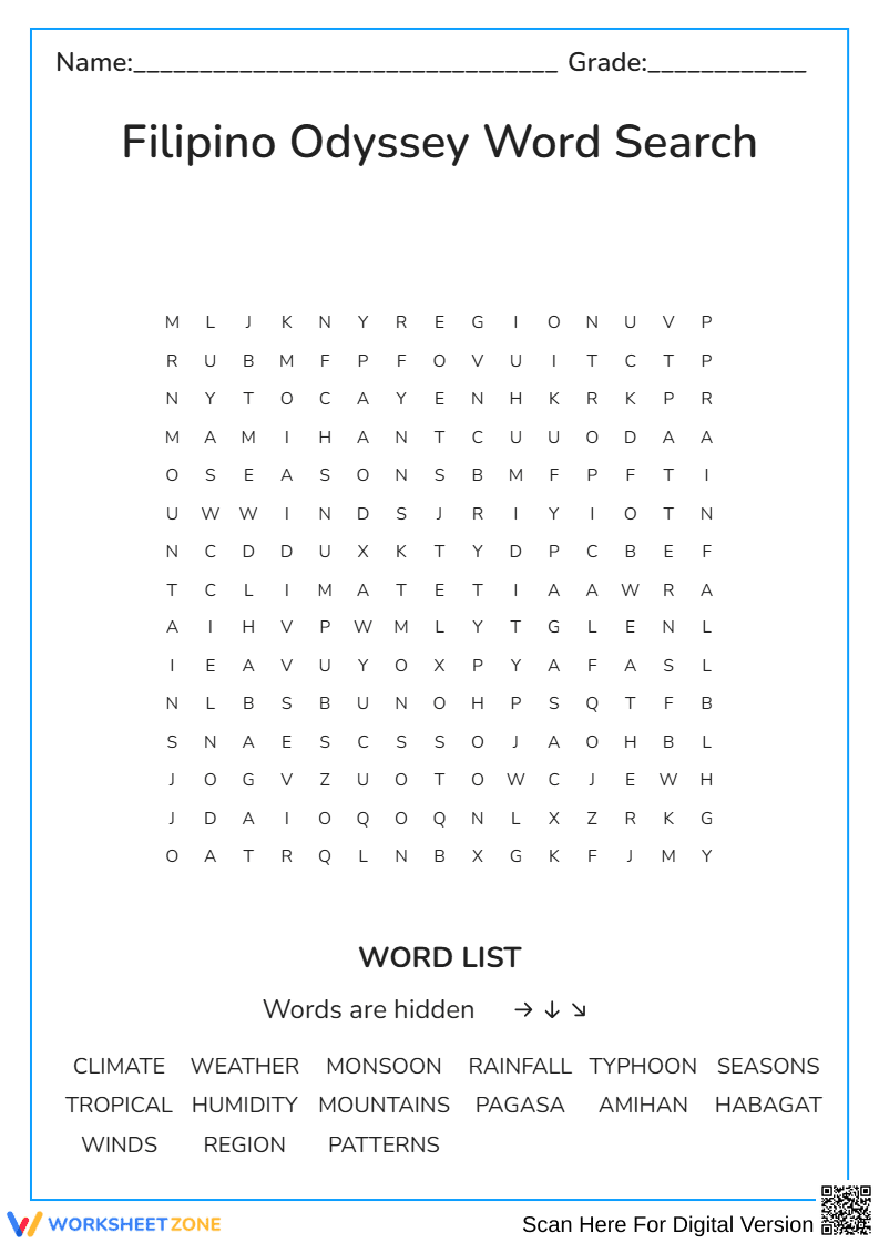 Grade 4 Social Science Word Search - Page 1