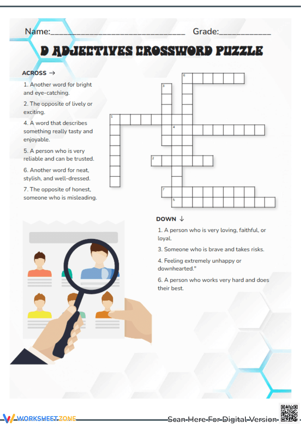 D Adjectives Crossword Puzzle – Fun Vocabulary Activity! - Page 1
