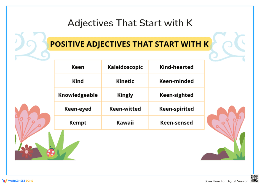 Positive Adjectives That Start with K - Page 1