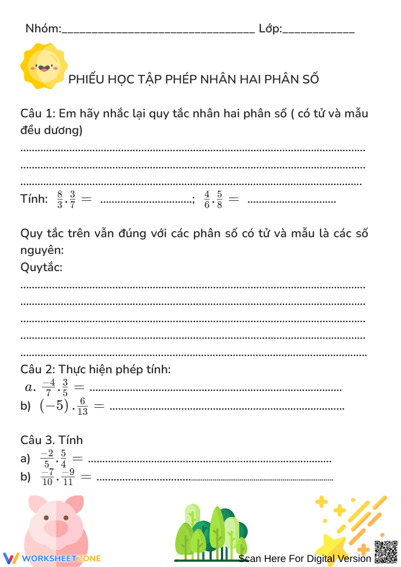 Phép nhân hai phân số - Page 1