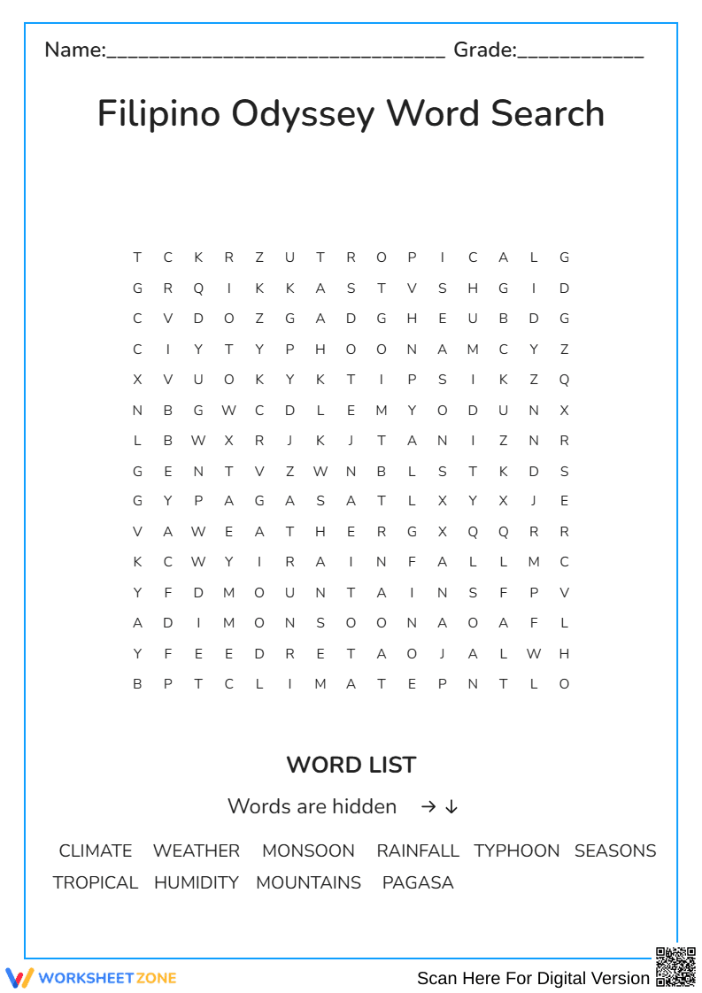 Grade 4 Social Science Word Search - Page 1