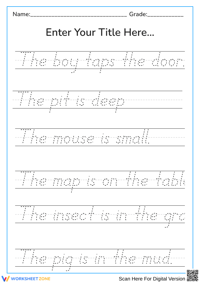 Unit 1 Handwriting 2 - Page 1