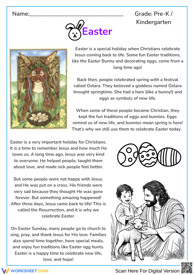 Easter History & Traditions Printable | Grade K Ready - Page 1