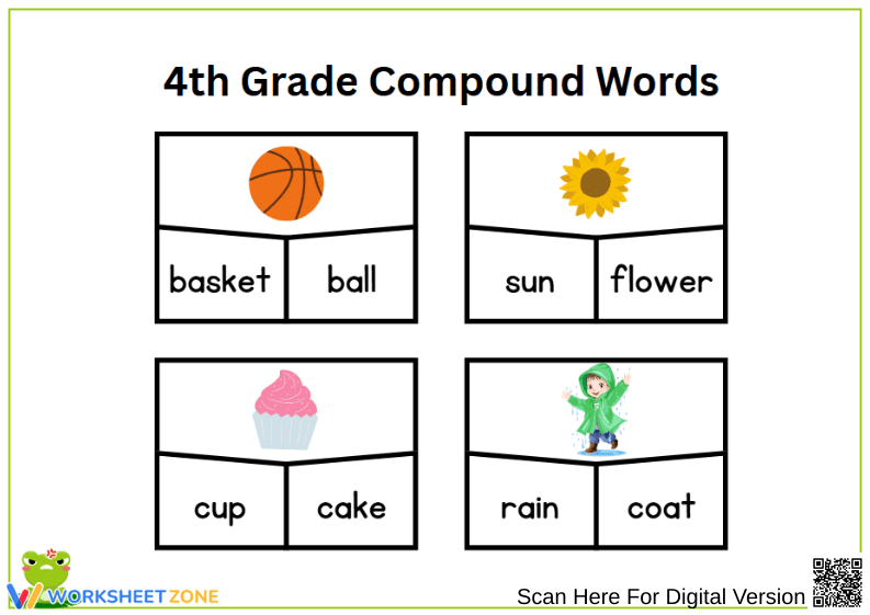 4th Grade Vocabulary Words - Fun with Compound Words - Page 1