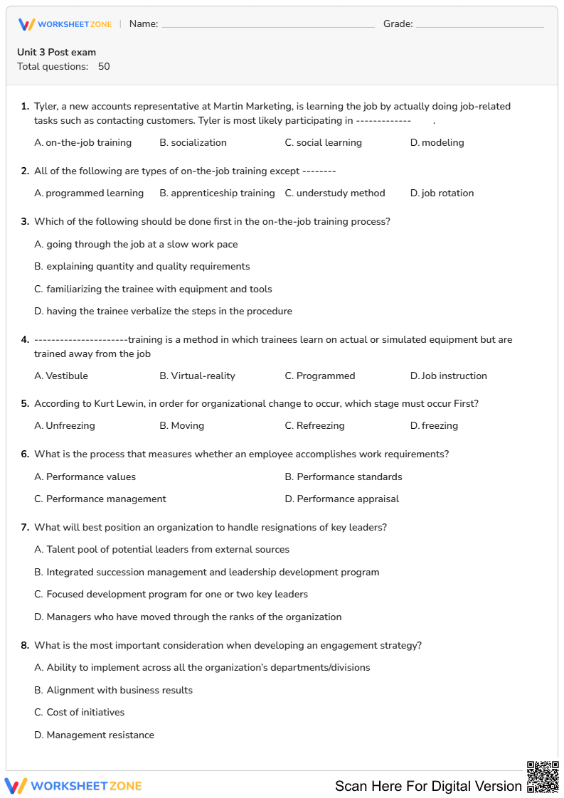 Unit 3 Post exam - Page 1
