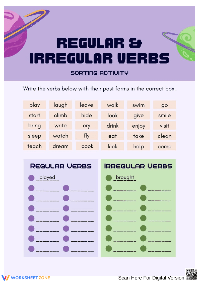 Past Tense Sorting Game - Page 1