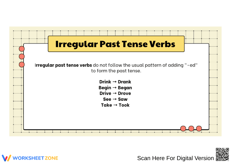 Irregular Past Tense Verbs - Page 1