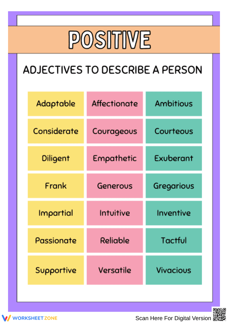 Positive Adjectives to Describe a Person - Page 1