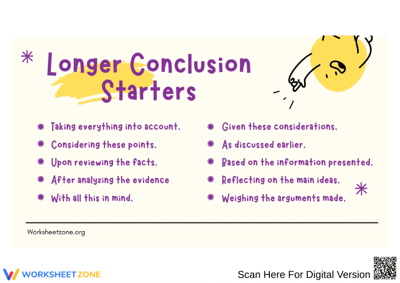 Longer Conclusion Sentence Starters - Page 1