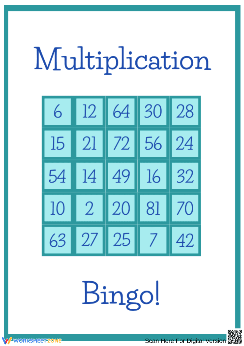 Fun Multiplication Bingo Game for Classroom Learning - Page 1
